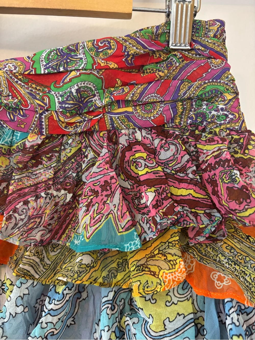 Zara Multicolor Paisley Ruffle Mini Skirt - Picture 11 of 11